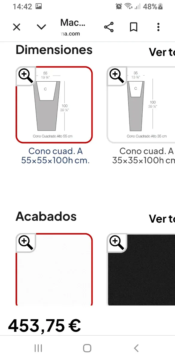 3 Maceteros Vondom Gigantes Blancos con planta.