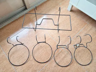 Porta macetas forja negro metal