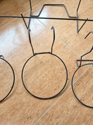 Porta macetas forja negro metal