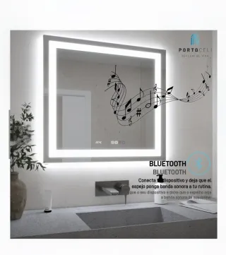 Espejo LED Táctil Bluetooth Antivaho 120x80