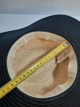 Sombrero de ala ancha mujer negro y beige