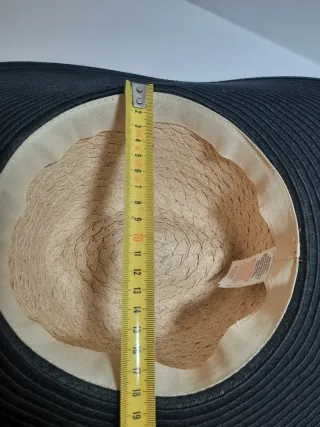 Sombrero de ala ancha mujer negro y beige