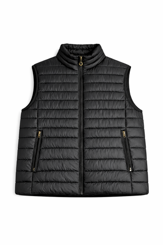Gilet imbottito nero con zip