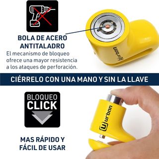 URBAN 564A Candado Moto Disco, Universal ø5mm, El