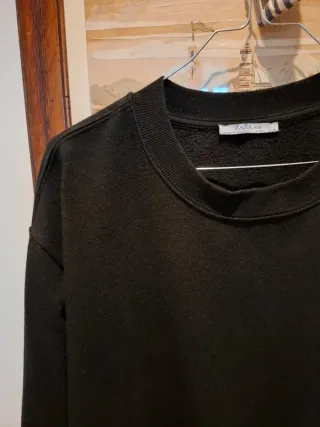 Felpa Zara donna nera misto cotone tg L