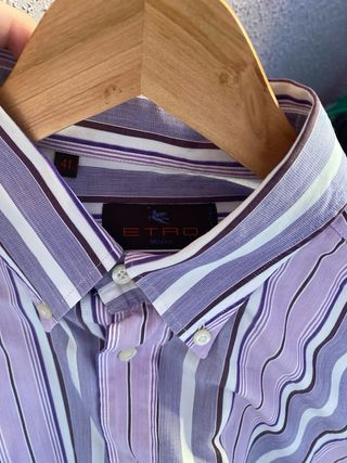 Camisa Etro Morada Rayas Talla 41
