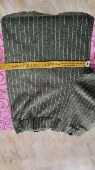 Pantaloni donna verdi a righe bianche