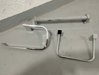 Juego baño metal plateado