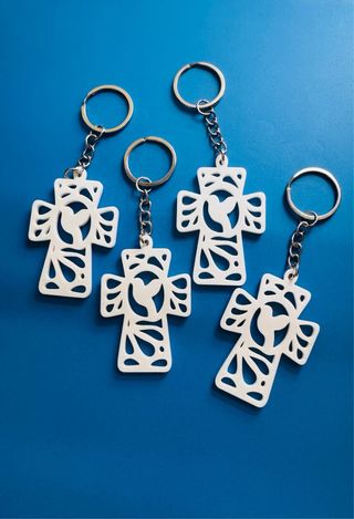 4 Llaveros Cruz Paloma