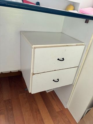 Escritorio blanco con cajonera - 100x50x75 cm