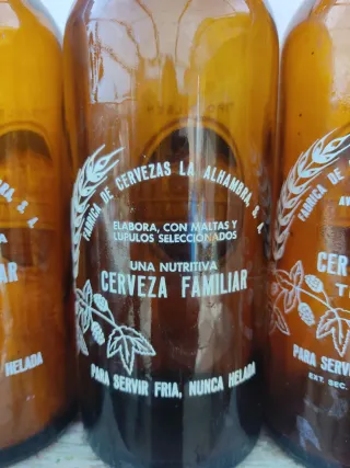 3 bottiglie di birra Alhambra Granada Litro