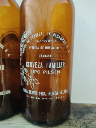 3 bottiglie di birra Alhambra Granada Litro
