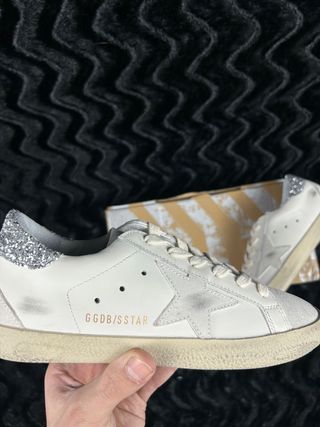 Zapatillas Golden Goose Super-Star Blanco y Plata