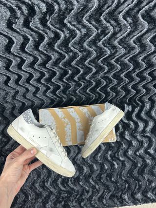 Zapatillas Golden Goose Super-Star Blanco y Plata