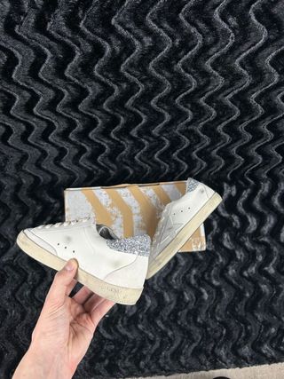 Zapatillas Golden Goose Super-Star Blanco y Plata