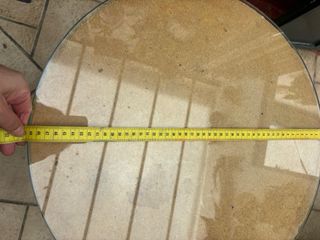 Mesa auxiliar madera y cristal