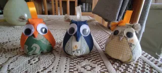 3 Gufetti Decorativi Fatti a Mano