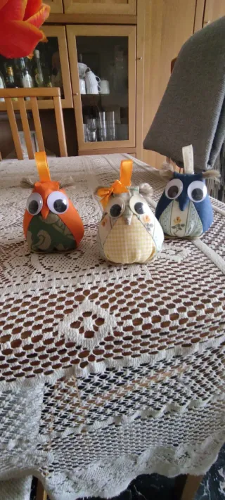 3 Gufetti Decorativi Fatti a Mano