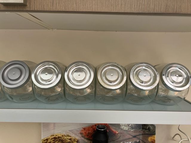 12 Botes de cristal con tapa para cocina