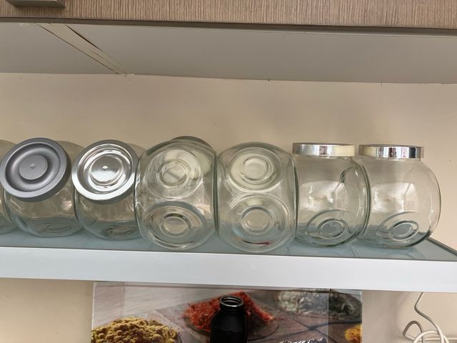 12 Botes de cristal con tapa para cocina