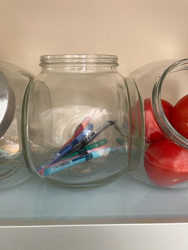 12 Botes de cristal con tapa para cocina