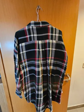 Camisa  Vestido Zara cuadros bordada flores