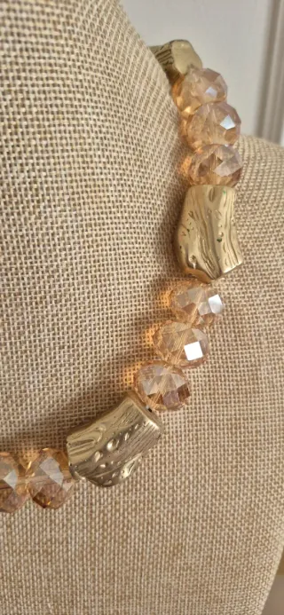 Collar TERIA YABAR oro y rosa