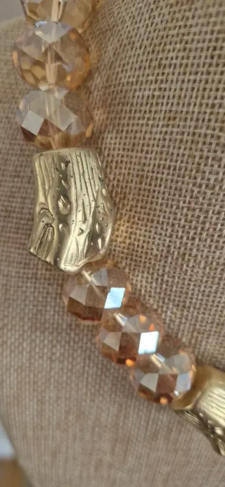 Collar TERIA YABAR oro y rosa