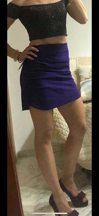 Falda Zara Talla S Morada