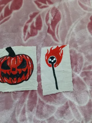 Lote de 2 Patches Halloween Abóbora e Fósforo
