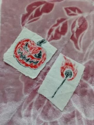 Lote de 2 Patches Halloween Abóbora e Fósforo