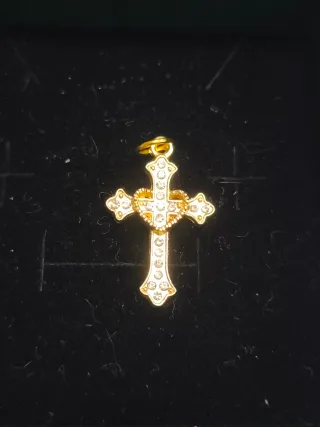 Cruz Fallera Dorada con Brillantes