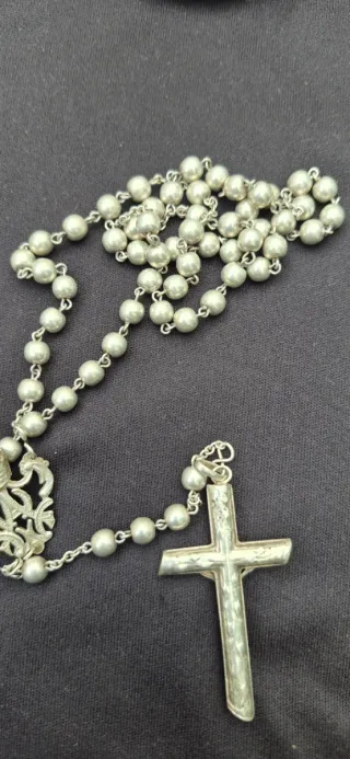 Rosario de Plata con Cruz