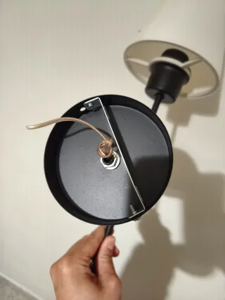 Lámpara aplique pared negra y beige vintage