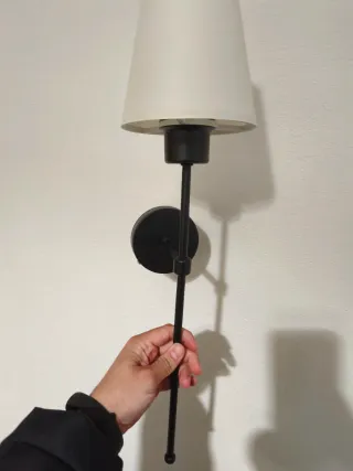 Lámpara aplique pared negra y beige vintage