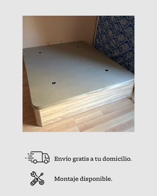 Canapé abatible madera y tela beige