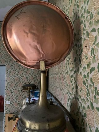 Lampada antica da collezione in rame e ottone