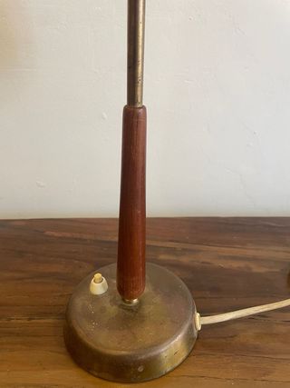 Lámpara Danesa Vintage Madera y Latón