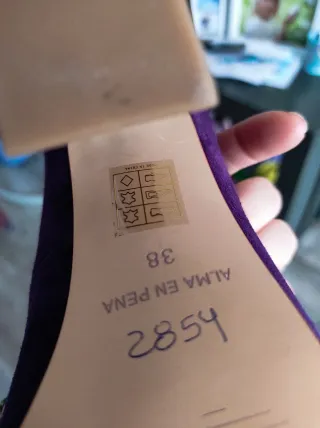 Zapatos de piel Alma en Pena Morados con Pedrería