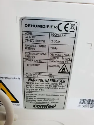 Deshumidificador 50 Litros