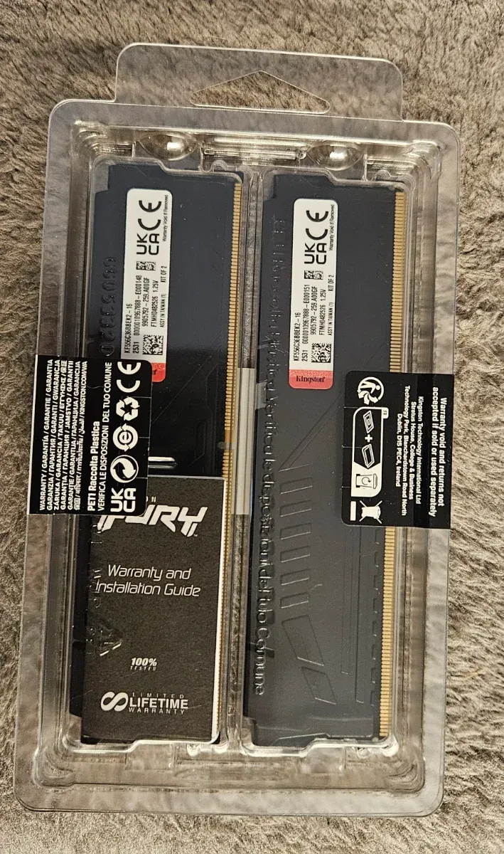 16Gb (2x8GB) DDR5 Kingston Fury Beast @5600MHz afbeelding 3