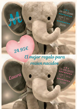 Peluche Personalizado con los datos de tu bebé