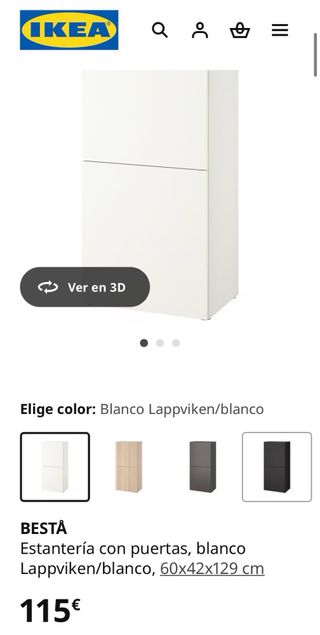 Mueble estanteria Besta blanco 60x42x129