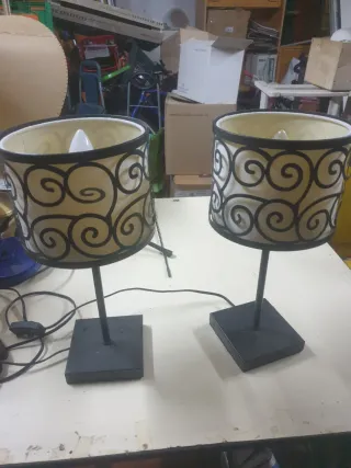 Lámpara de techo tela y metal