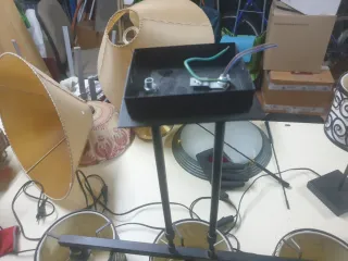 Lámpara de techo tela y metal