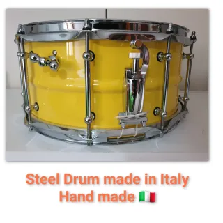 Rullante Steel Drum giallo fatto a mano