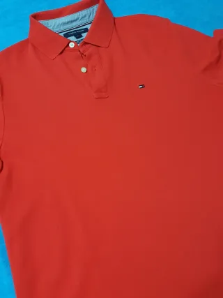 Polo Tommy Hilfiger Hombre Rojo fucsia