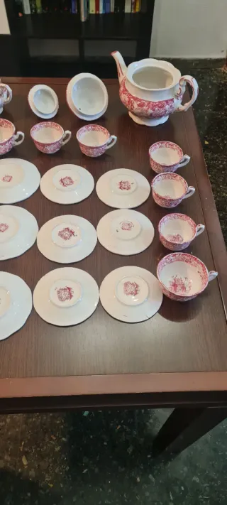 Juego de té La Cartuja de Sevilla 202 Rosa Pickman