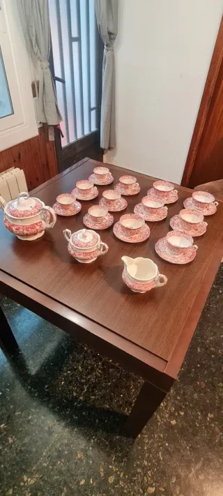 Juego de té La Cartuja de Sevilla 202 Rosa Pickman