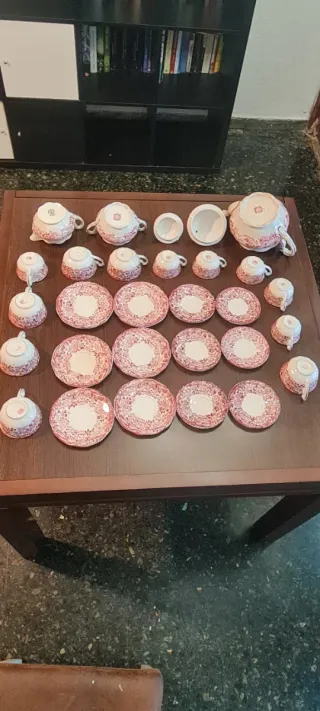 Juego de té La Cartuja de Sevilla 202 Rosa Pickman